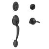 SCHLAGE Plymouth Single Cylinder Handleset and Left Hand Accent Lever, Matte Black (F60 PLY 622 Acc LH) view 1
