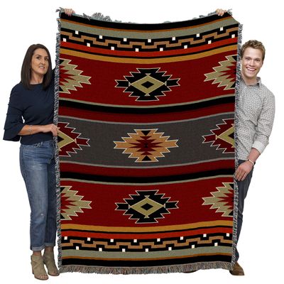 Pure Country Weavers Kaibab Blanket - Southwest Native American Inspired - Gift Tapestry Throw Woven from Cotton - Made in The USA (72x54)