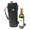 Piel Leather Single Deluxe Wine Carrier, Black, One Size view 3