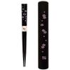 Happy Sales HSKS7/B, Travel Chopstick with Case, Black Pink Sakura Cherry Blossom view 1