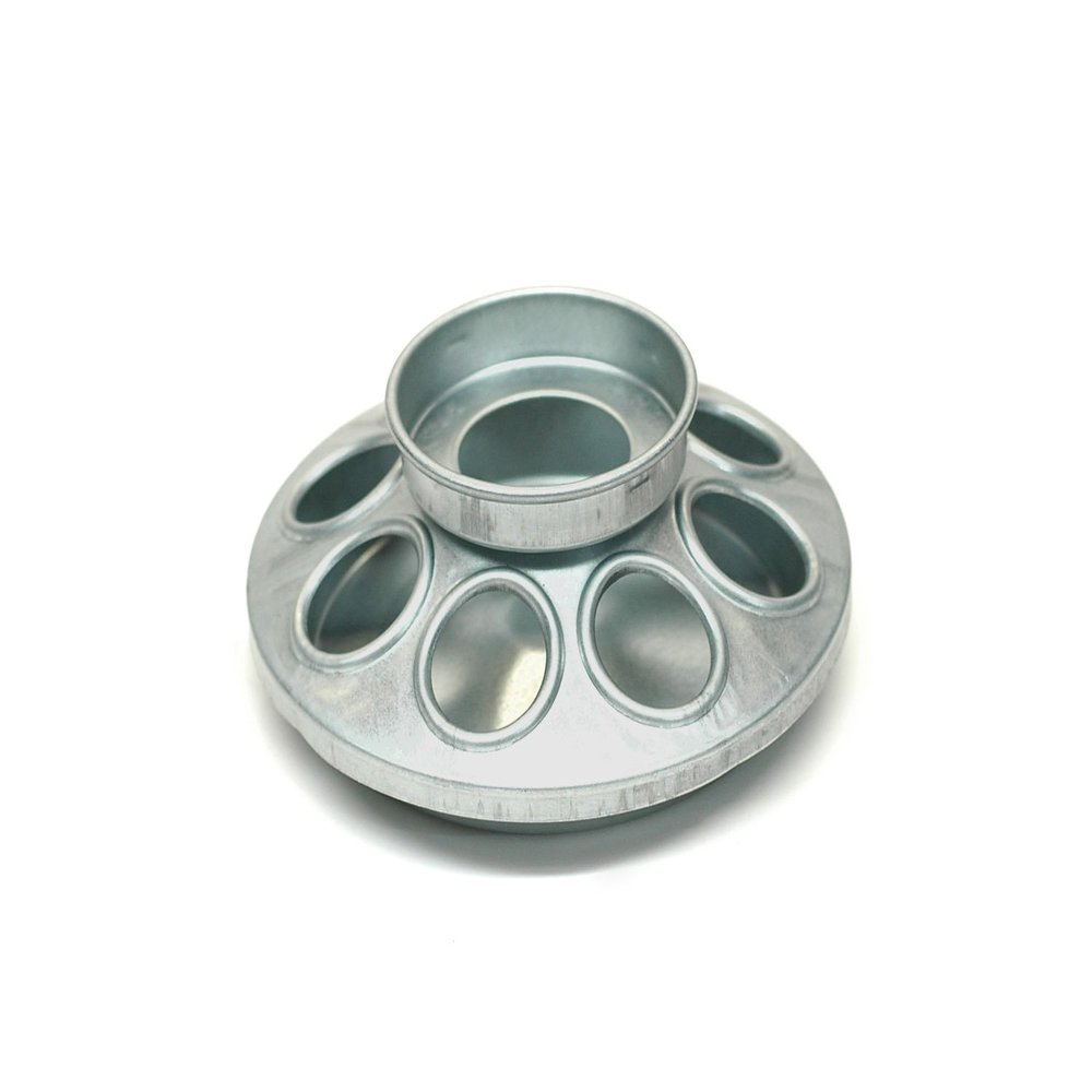 Brower MJ9 8-Hole Galvanized Mason Jar Feeder for Chicks and Small Birds