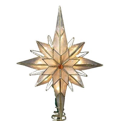 Kurt Adler 10-Light 10-Inch Capiz Classical Multi-Pointed Bethlehem Star Treetop