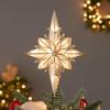 Kurt Adler 10-Light 10-Inch Capiz Classical Multi-Pointed Bethlehem Star Treetop view 2