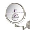 JERDON Wall Mount Mirror for Bathroom - Makeup Mirror with 10X Magnification and 15X Spot Mirror - Nickel Finish - Model JP7510N view 2