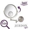 JERDON Wall Mount Mirror for Bathroom - Makeup Mirror with 10X Magnification and 15X Spot Mirror - Nickel Finish - Model JP7510N view 4