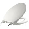 BEMIS 7800TDG Commercial Closed Front Plastic Toilet Seat, Heavy Duty Industrial Seat with Lid, Secure Installation for Long Lasting Hospitality Use, Elongated, White view 1
