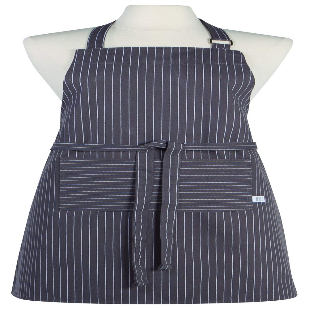 Now Designs Pinstripe Chef's Apron, Pinstripe Granite Gray, 28 x 32 inches