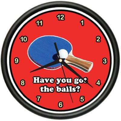 Table Tennis Wall Clock Ping Pong Paddles Ball Game