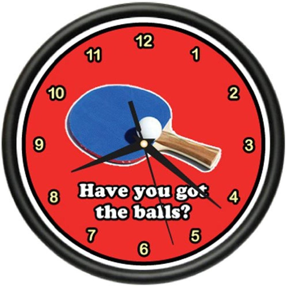 Table Tennis Wall Clock Ping Pong Paddles Ball Game
