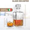 Bormioli Rocco Selecta Collection Whiskey Decanter  Sophisticated 33.75oz Diamond Decanter With Starburst Detailing  For Whiskey, Bourbon, Scotch & Liquor view 3