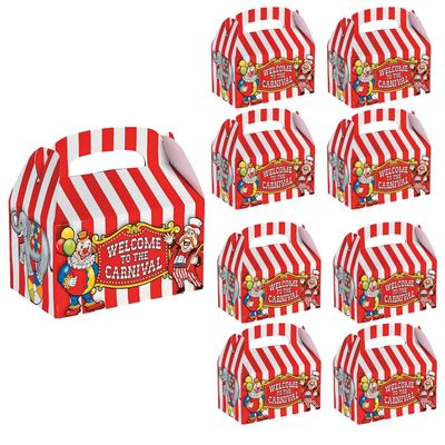 Fun Express Circus Big Top Treat Box - Carnival Party Supplies- VBS Vacation Bible School Supplies/Decor - Set of 12