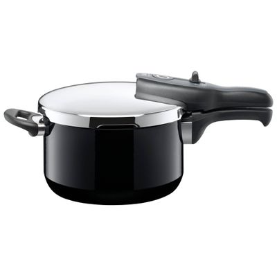 Silit Sicomatic T-Plus Pressure Cooker 4.5L Without Insert 22 cm Black Made in Germany Inside Scale Silargan Functional Ceramic Suitable for Induction Hobs