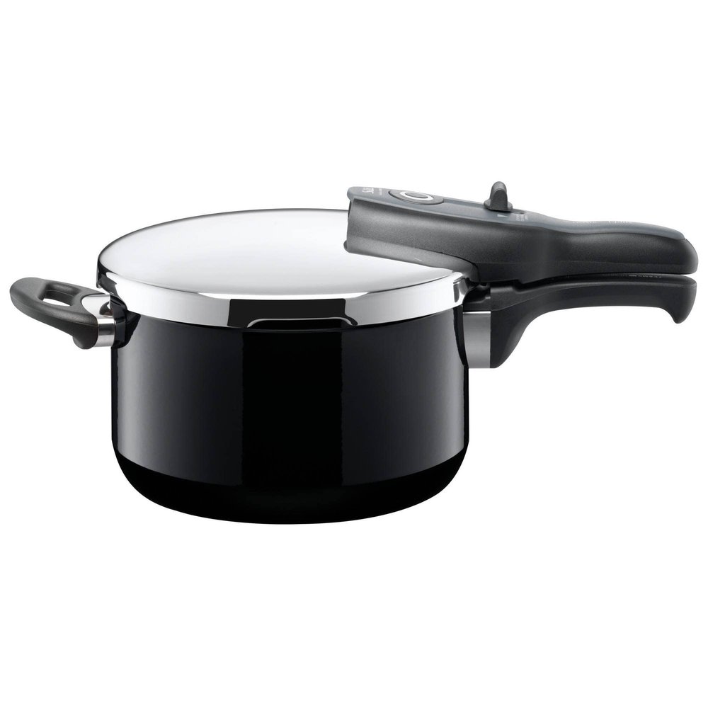 Silit Sicomatic T-Plus Pressure Cooker 4.5L Without Insert 22 cm Black Made in Germany Inside Scale Silargan Functional Ceramic Suitable for Induction Hobs