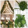 GPARK 84ft 12 Pack / 82 inch, Artificial Ivy Garland Fake Leaf Plants Vine, Hanging Leaves Garlands for Wedding Party Garden Kitchen Outdoor Greenery Wall Decor Green view 2