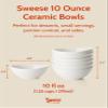 Sweese 10 oz Small White Porcelain Bowls - Set of 6 Dessert, Ice Cream, Snack & Yogurt Bowls, Ceramic Serving Bowls for Rice or Soup view 2