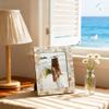 GIFTME 5 Picture Frame 5x7 Mother of Pearl Photo Frame,Beach Picture Frame Tabletop or Wall Hanging Display Frame(5x7 Natural White,1pc) view 3
