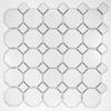 Squarefeet Depot Retro White Octagon Porcelain Floor and Wall Mosaic Tile, 11.5" x 11.5", Matte view 1