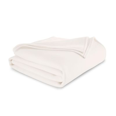 Vellux 1B07039 Original Insulating Core Hotel Style Solid blanket Machine Washable Soft Cozy Warm Pet Friendly Bed Sofa Blankets, King, Ivory