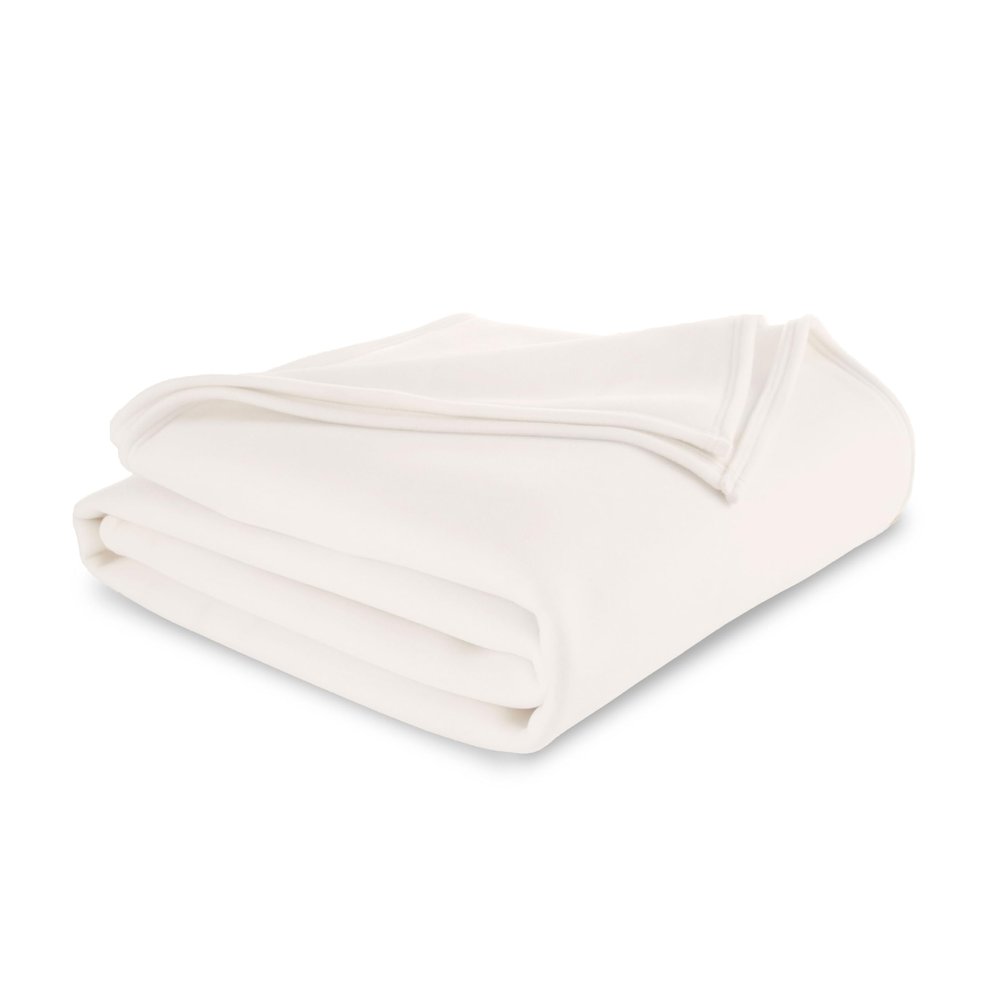 Vellux 1B07039 Original Insulating Core Hotel Style Solid blanket Machine Washable Soft Cozy Warm Pet Friendly Bed Sofa Blankets, King, Ivory