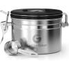 Coffee Gator Coffee Storage - 11oz Small Stainless Steel Tea and Sugar Containers - Stainless Steel Canisters with Date-Tracker, CO2 Valve for Freshness & Scoop - Silver view 1