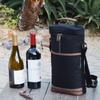 Picnic at Ascot - Insulated 2 Bottle Travel Wine Tote with Corkscrew & Shoulder Strap -Black view 2