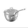 Mauviel M'Cook 5-Ply Polished Stainless Steel Chef Pan With Lid, And Cast Stainless Steel Handle, 3.4-qt, Made In France view 1