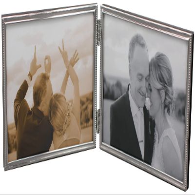 LEADEX Double Thin Edge Silver Plated Picture Frame,Horizontal Standing,5 by 7 Inch,Velvet Back Simple Classic Styling (silver)