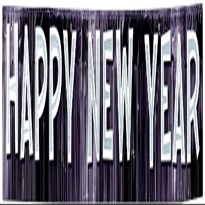 Metallic Happy New Year Banner (black w/silver gltrd white ltrs) Party Accessory (1 count) (1/Pkg)