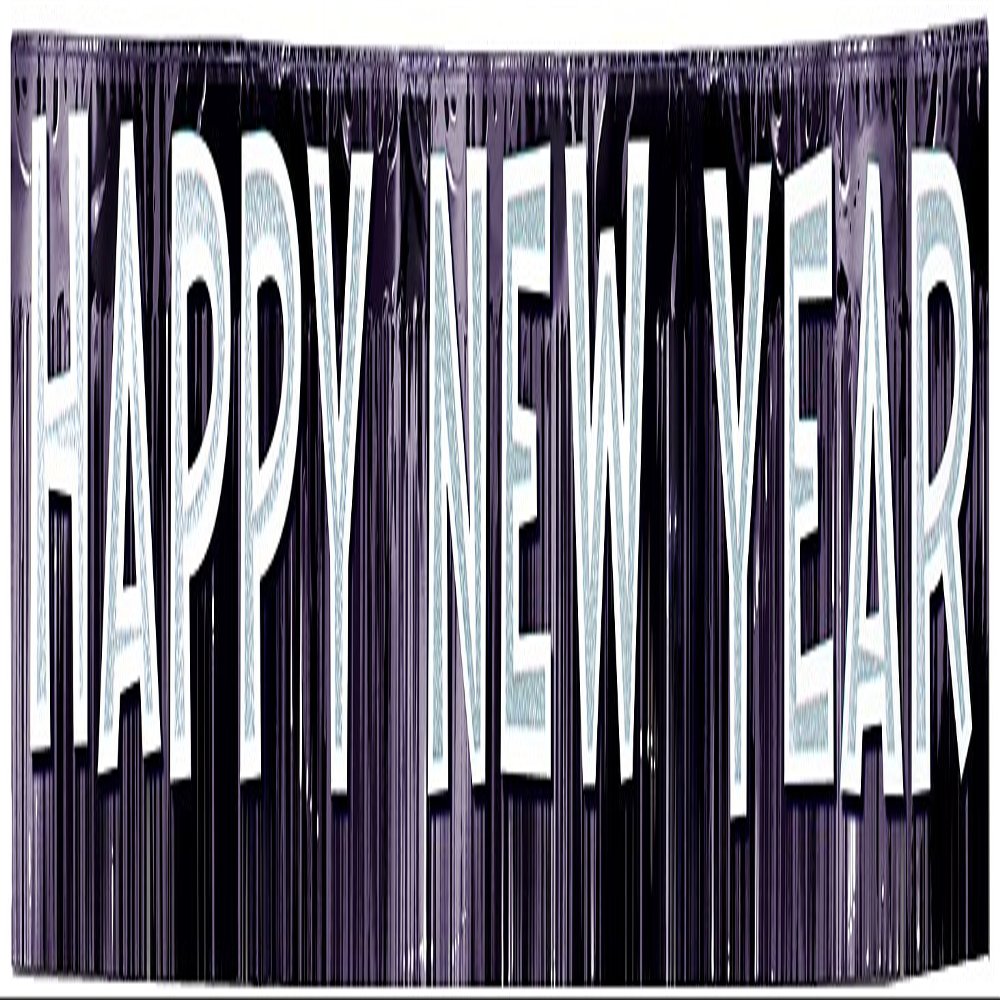 Metallic Happy New Year Banner (black w/silver gltrd white ltrs) Party Accessory (1 count) (1/Pkg)