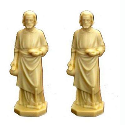 Goldfingers Gifts 2 X St Joseph Statue Home Seller Faith Saint House 3.5 Inch Figurine New