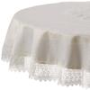 Violet Linen Treasure Lace Tablecloth Ivory 70" Round view 1