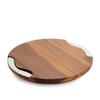 Namb Cheese Block and Knife Set  Round Acacia Wood Board Featuring Stainless Steel Details, Contemporary Tray with Spreader, Stylish Table Accent for Parties, Gatherings, and Dining view 1