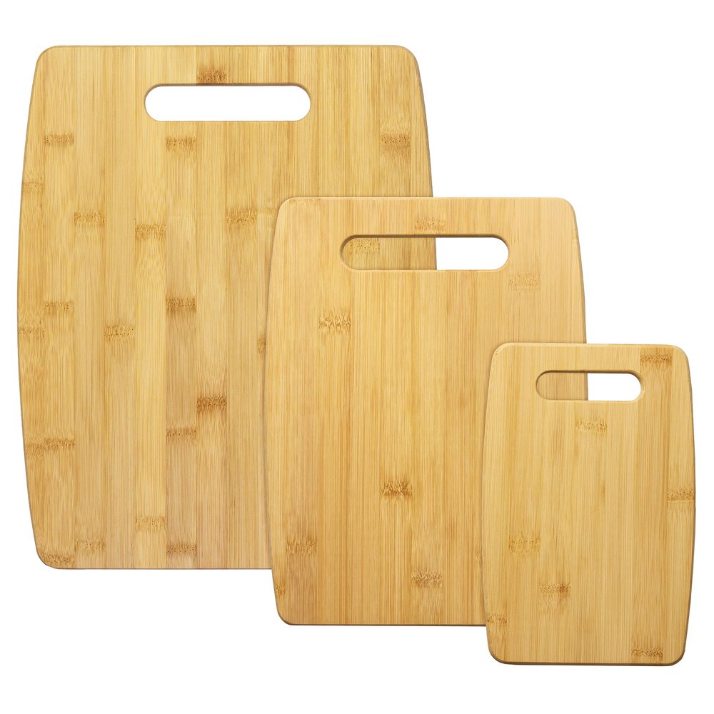 Totally Bamboo 3-Piece Cutting Board Set; 3 Assorted Sizes of Bamboo Wood Cutting Boards for Kitchen