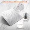 Derpras 16 Inch Square Rain Shower Head, 304 Stainless Steel, Ultra Thin High Pressure Bathroom Rainfall Showerhead (Brushed Nickel) (324 Jets) view 4