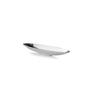 Modern Day Accents Barco Short Boat, Silver, Aluminum, Popular, Bowl, Tray, Tabletop, Centerpiece, Modern, Accent, Accessory, Dcor, Home, Office, Filler, Glam, 20 x 4.5 x 3