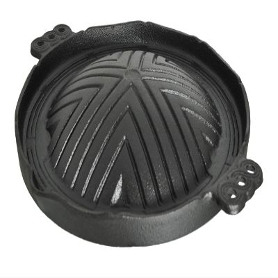 M.V. Trading Korean Traditional Cast Iron Mongolian BBQ Grill Pan Stovetop, 10 Inches x 2 Inches (25cm)