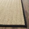 SAFAVIEH Natural Fiber Collection Runner Rug - 2'6" x 8', Natural & Black, Seagrass, Herringbone Pattern with Border (NF115C) view 4