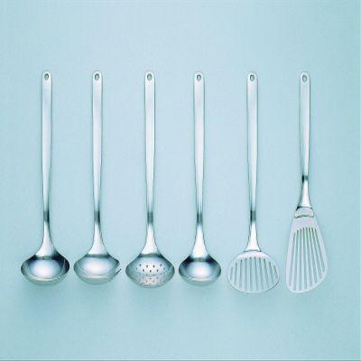 Sori Yanagi Kitchen Tool Designed Simple and Easy to Use, Tsubamesanjo Stainless Steel, Butterbeater, Turner, Skimmer, Fork Ladle, Large, Ladle M, Dishwasher Safe, 18-8 Stainless Steel