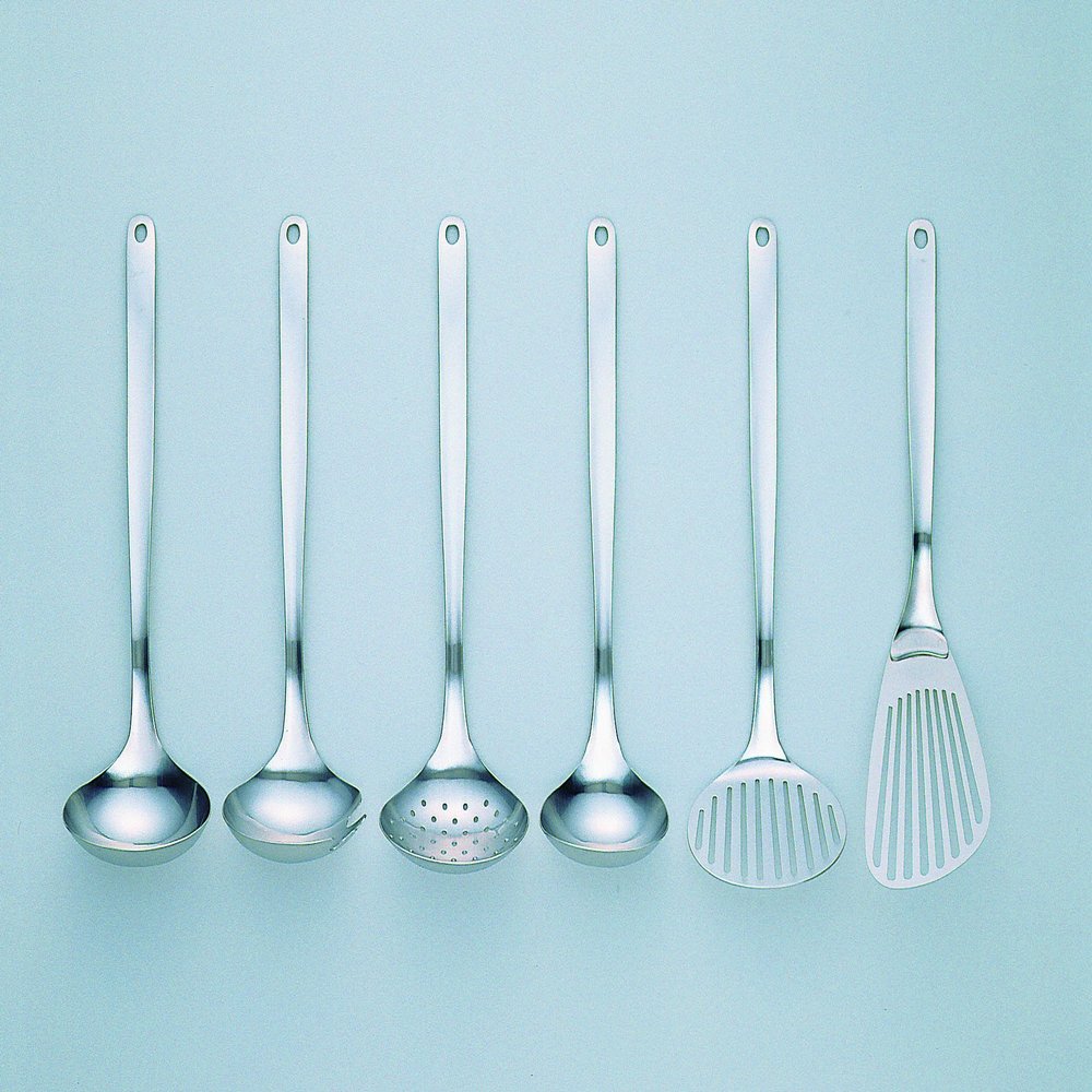 Sori Yanagi Kitchen Tool Designed Simple and Easy to Use, Tsubamesanjo Stainless Steel, Butterbeater, Turner, Skimmer, Fork Ladle, Large, Ladle M, Dishwasher Safe, 18-8 Stainless Steel