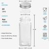 AOZITA 24 Pcs Glass Spice Jars with Labels - 4oz Empty Square Spice Bottles Containers, Condiment Pot, Shaker Lids and Airtight Metal Caps - Silicone Collapsible Funnel view 2