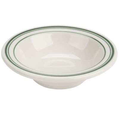 Yanco GB-10 Green Band Grapefruit Bowl, 13 oz Capacity, 6.5" Diameter, 1.75" Height, China, American White Color, Pack of 36
