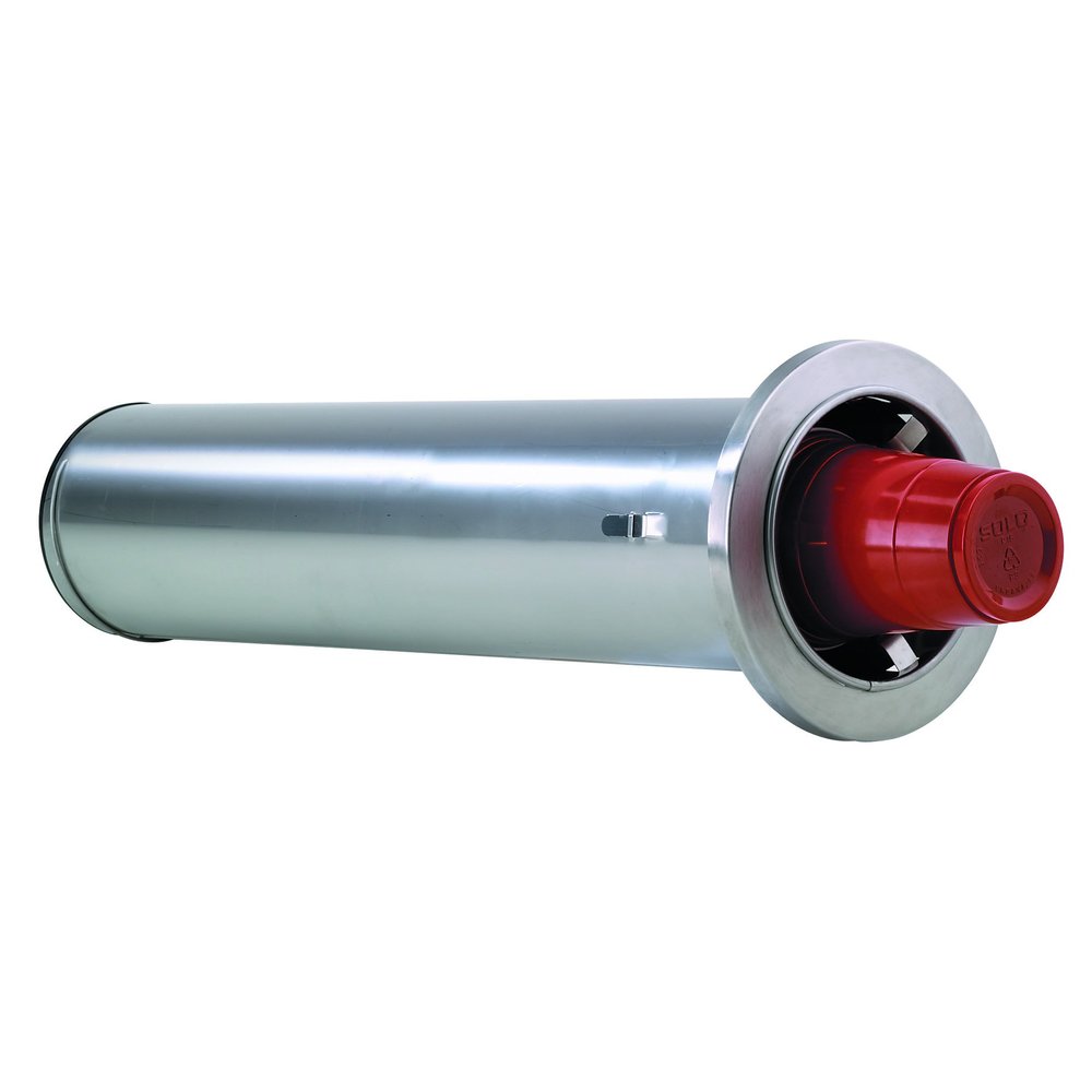 DISPENSE-RITE ADJ-2 In-Counter Cup Dispenser, Adjustable from 8 oz. to 44 oz, Stainless Steel, 2 Spring, 22" Length, Rim Diameter Range: 3" to 4-5/8"