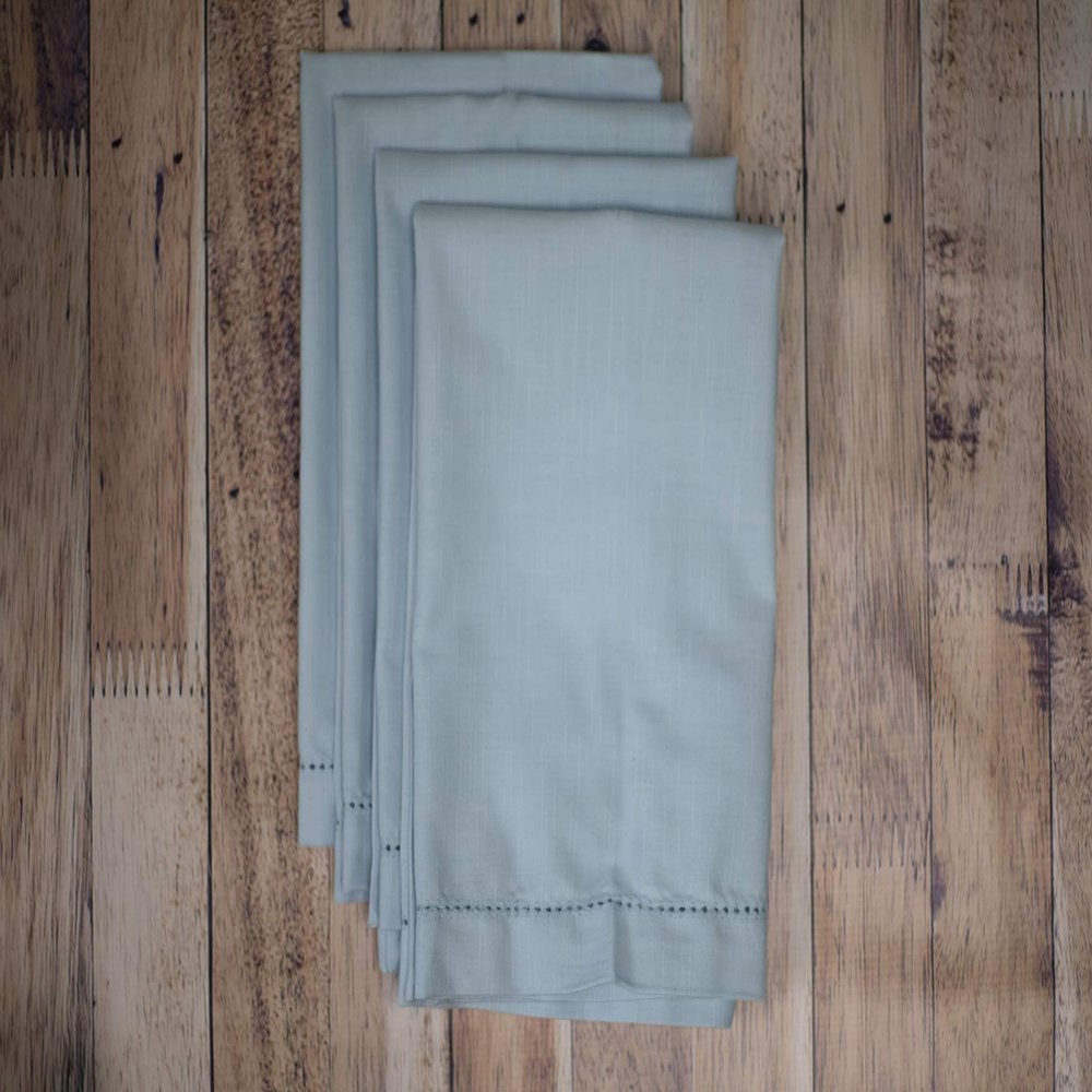 Hemstitch Dinner Napkins Sky Blue 1 Dozen