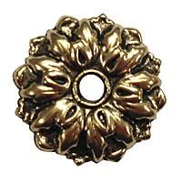 CRL 1" Antique Gold Floral Metal Mirror Rosettes - Pack of 8 Rosettes, Washers and Vinyl Sleeves