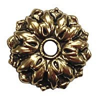 CRL 1" Antique Gold Floral Metal Mirror Rosettes - Pack of 8 Rosettes, Washers and Vinyl Sleeves