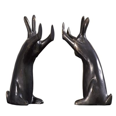 SPI Pushing Rabbits Bookends (Pair)