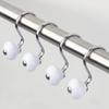 iDesign York Classic Shower Curtain Hooks, Set of 12, 1.25" x 2.5" x 3", White and Chrome view 1