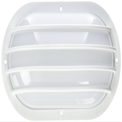 Nuvo Lighting 77/858 Bulkhead 1-Light Oval Cage 60W A19, White