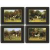 Pimpernel Tally Ho Placemats, Set of 4  (15.7" x 11.7") Traditional Hunting Scene Design with Black & Gold Borders, 5mm Cork-Backed Table Mats, Heat & Stain Resistant, Decorative Dining Accessory view 1