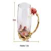Bestbling Creative Handmade Enamel Home Decoration Enamel Flower Crystal Glass Coffee Tea Water Cup (37CL, Rose Red) view 3